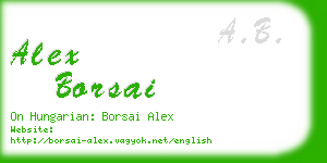 alex borsai business card